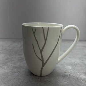 Lenox Park City Coffee Tea Mug Glossy White Gray Tree Branches Fine Porcelain